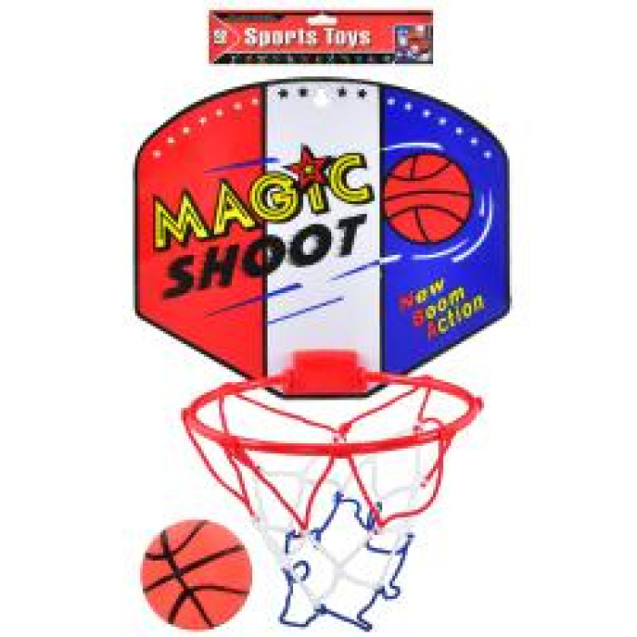Баскетбольное кольцо пластик, щит-пластик, сетка, мяч, пак. 5,5*6,5*25,3см (72шт)