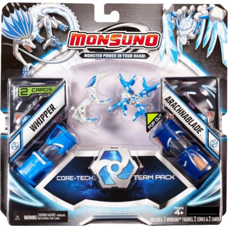 Игрушка Набор для битвы на 2 игрока Monsuno Core-Tech WHIPPER и ARACHNABLADE (Сombat 2-Packs) W4 (2 фигурки, 2 капсулы, 2 карты), на планш. 25*24см)