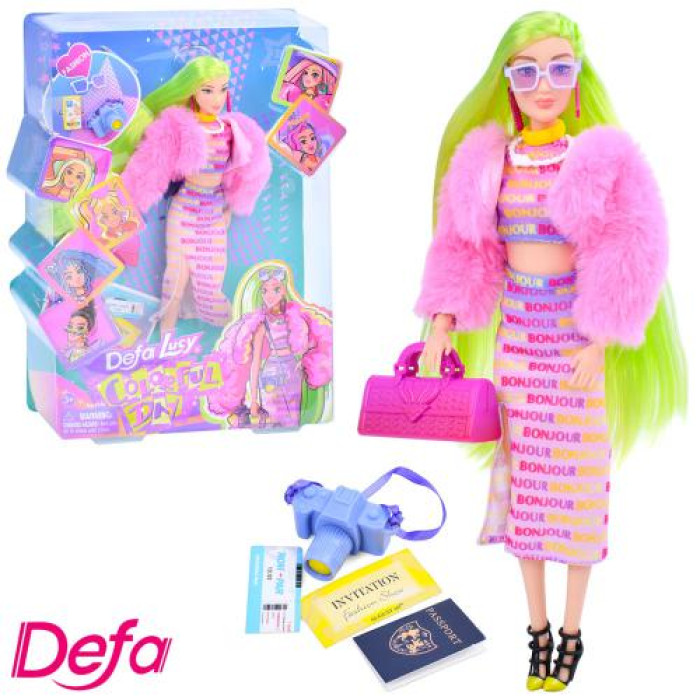 Кукла DEFA 29см, шарнирная, сумка, аксессуары, планш. 27*34,5*6,5см (18шт)