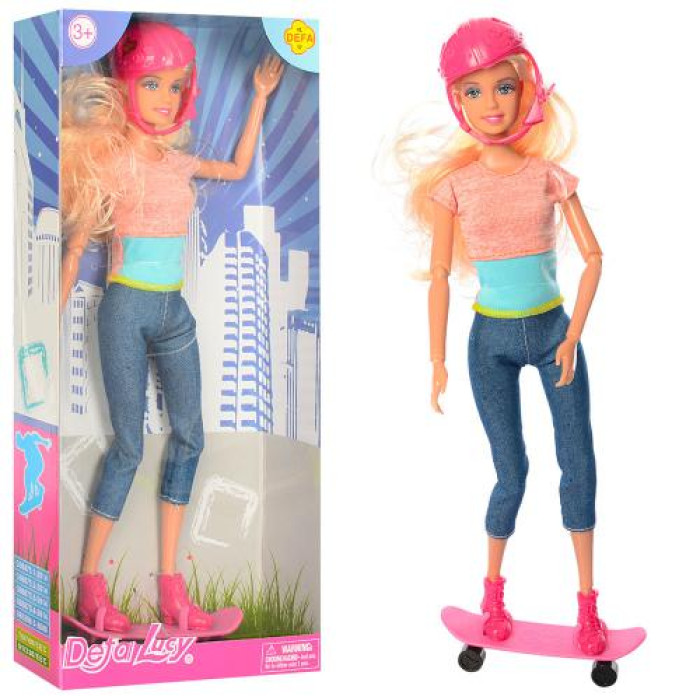 Кукла Defa шарнирная, 29см, скейт, шлем, 2 цвета, в кор. 15*32,5*5см., (48шт)