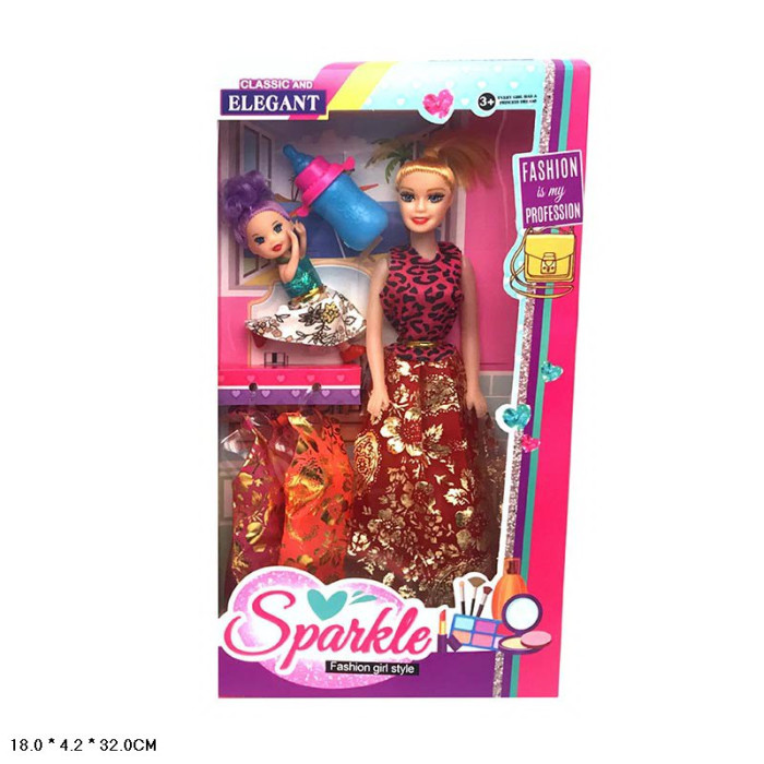 Кукла типа Барби з набором платьев, маленькая куколка, в кор. 13*4*32см (120шт/2)