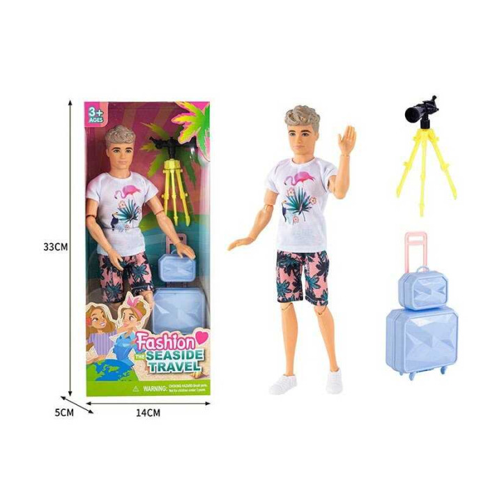 Кукла высота 30см, бинокль, чемодан, в кор. 33*14*5см (120шт/2)