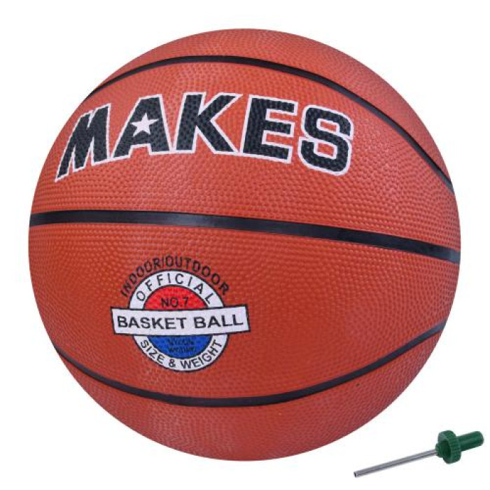 Мяч баскетбольный размер 7, резина, 580*600г, 12 панелей, 1цвет, сетка, пак. (30шт)