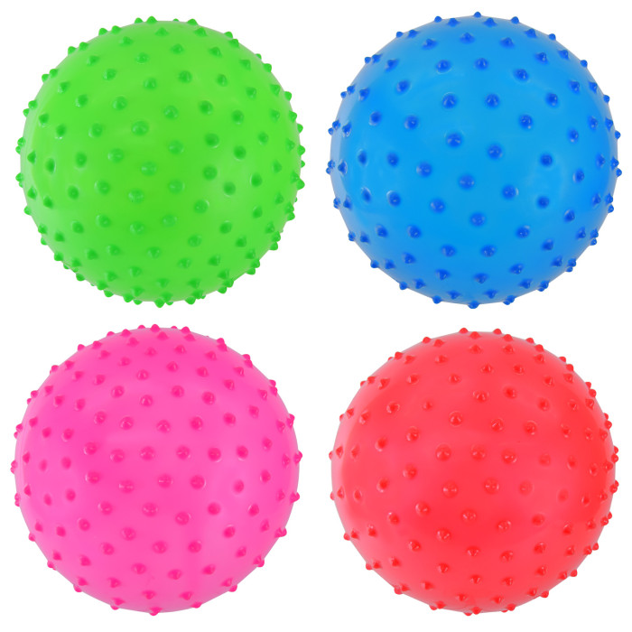 Мяч с шипами, резиновый 20см, 68г, ЦЕНА ЗА УП. 10ШТ, 4 цвета (300шт)