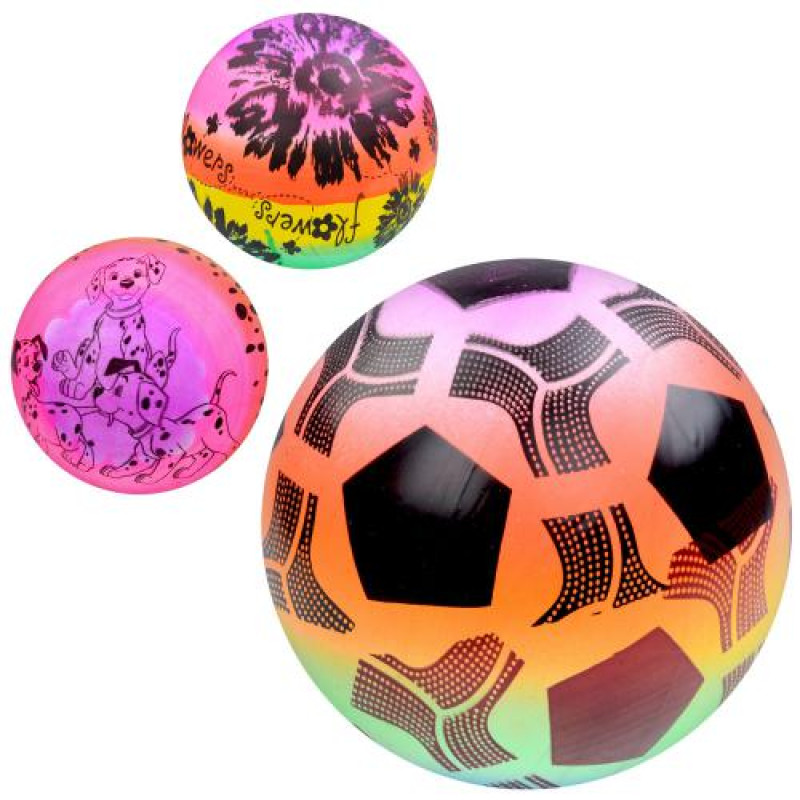 Мяч детский радуга, ЦЕНА ЗА УП. 10ШТ, ПВХ, 57-63г, 3 вида  (240шт)