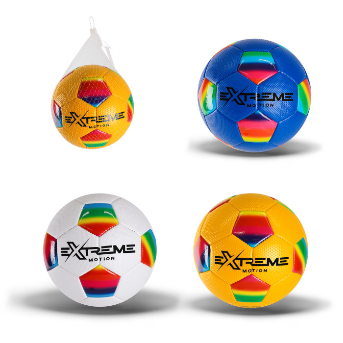 Мяч футбольный №5, PU, 320 грамм, MIX 3 цвета, сетка+игла (60шт)