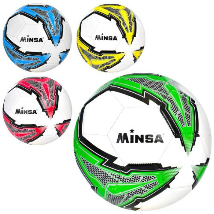 Мяч футбольный, размер 5, TPE, 400-420г, 4 цвета, пак. (30шт)