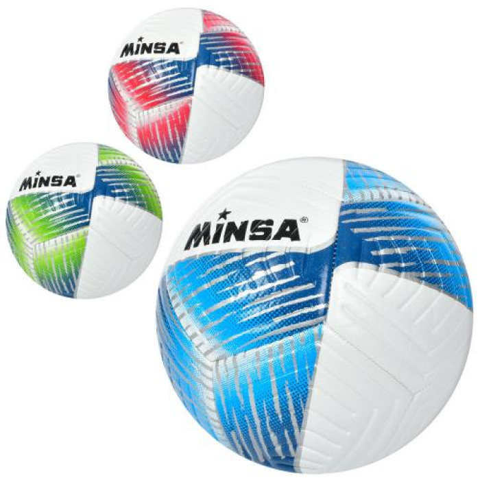 Мяч футбольный, размер 5, TPE, 400*420г, ламинов, 3 цвета, пак. (30шт)