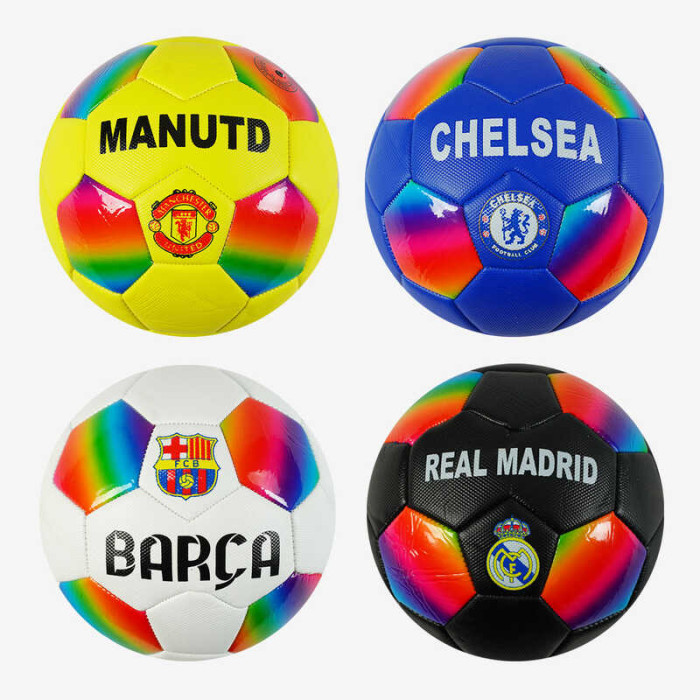 Мяч футбольный 4 вида, вес 330-350 граммов, материал TPE пена, баллон резиновый (80шт)