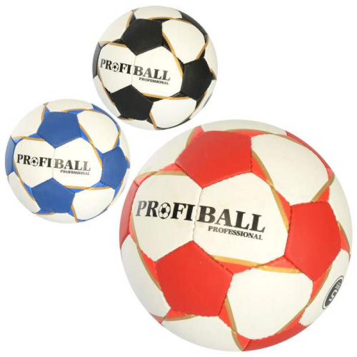 Мяч футбольный размер 5, ПУ1,4мм, ручная работа, 32 панели, 400*420г, 3 цвета (клубы), пак. (30шт)