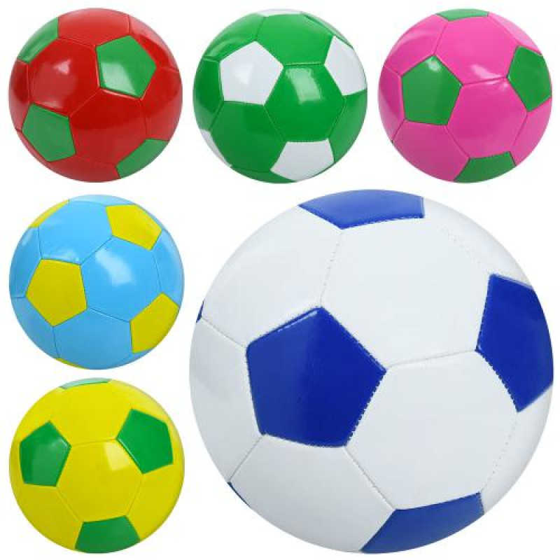Мяч футбольный, размер 5, ПВХ, 260-280г, микс цветов, пак. (30шт)