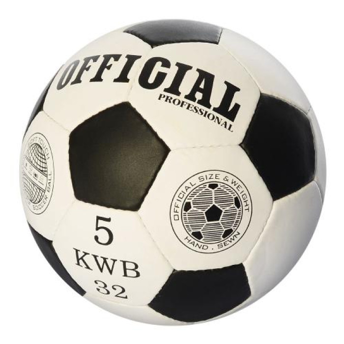 Мяч футбольный OFFICIAL, размер 5, ПУ, 1,4мм, 32 панели, ручная работа, 420*430г, 3цв, в пак. (30шт)