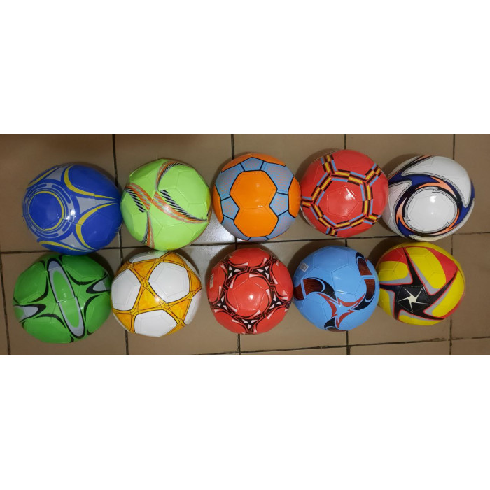 Мяч футбольный №5 PVC, 270 грамм, MIX 10 цветов (100шт)