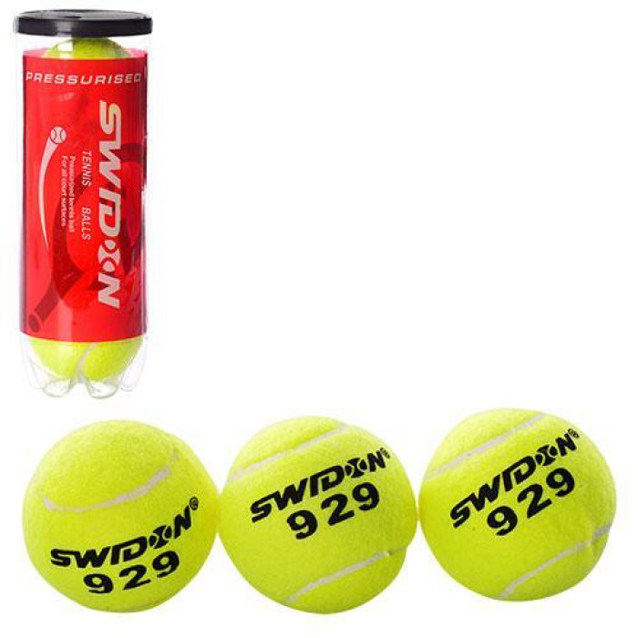Теннисные мячи 3шт, 6,5см, 1 сорт, 40% натур шерсть, трениров, в колбе 21*7,5*7,5см (40шт)