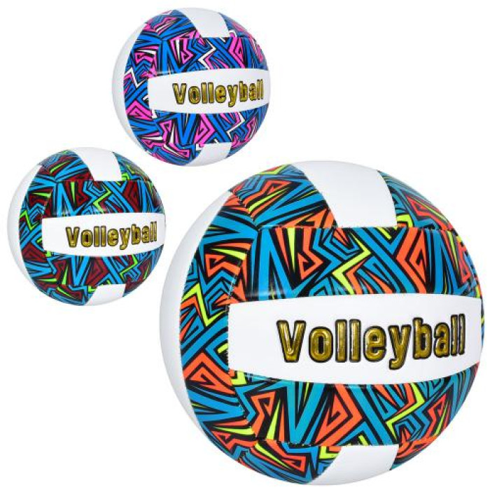 Мяч волейбольный официальный размер, ПВХ, 260-280г, 3 цвета, пак. (30шт)
