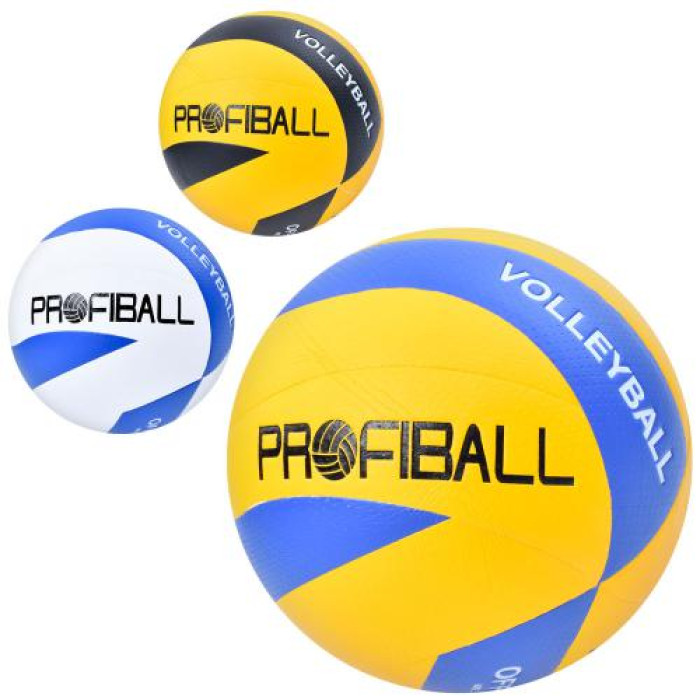 Мяч волейбольный, официальный размер, ПУ, 2,5мм, ламинированный, 260-280г, 3 цвета, пак. (30шт)