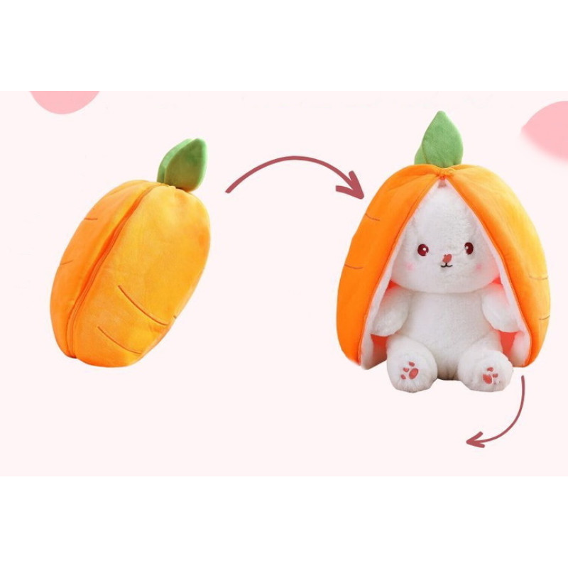 Мягкая игрушка Морковный зайчик, кролик-трансформер оранжевый 35см, ТМ Dreamtoys