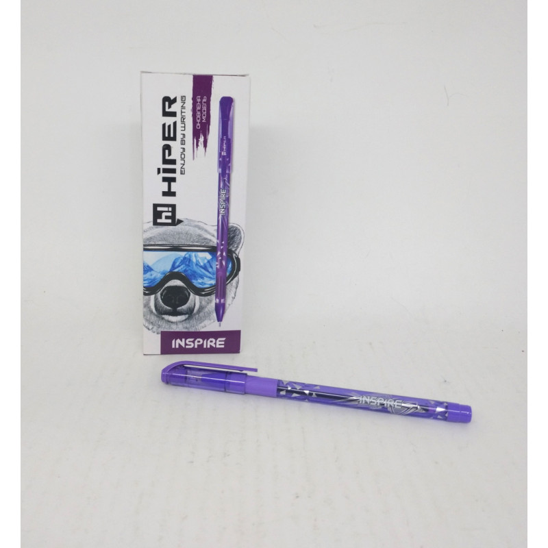 Ручка маслянная Hiper Inspire, 0,7мм, фиолетовая, ЦЕНА ЗА УП. 10ШТ, в кор. 15*5*2см, ТМ Hiper