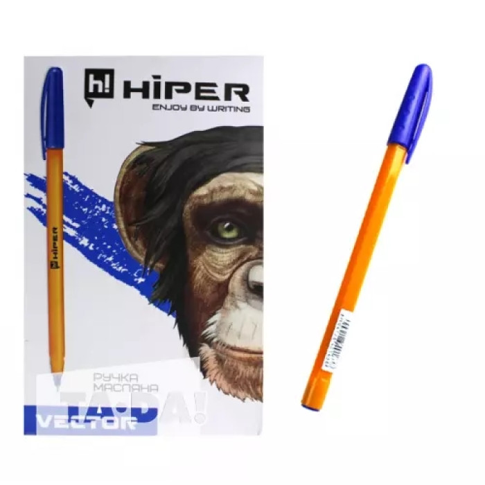 Ручка маслянная Hiper Vector, 0,7мм, синяя, ЦЕНА ЗА УП., В УП. 50ШТ, в кор. 10*6*15см, ТМ Hiper