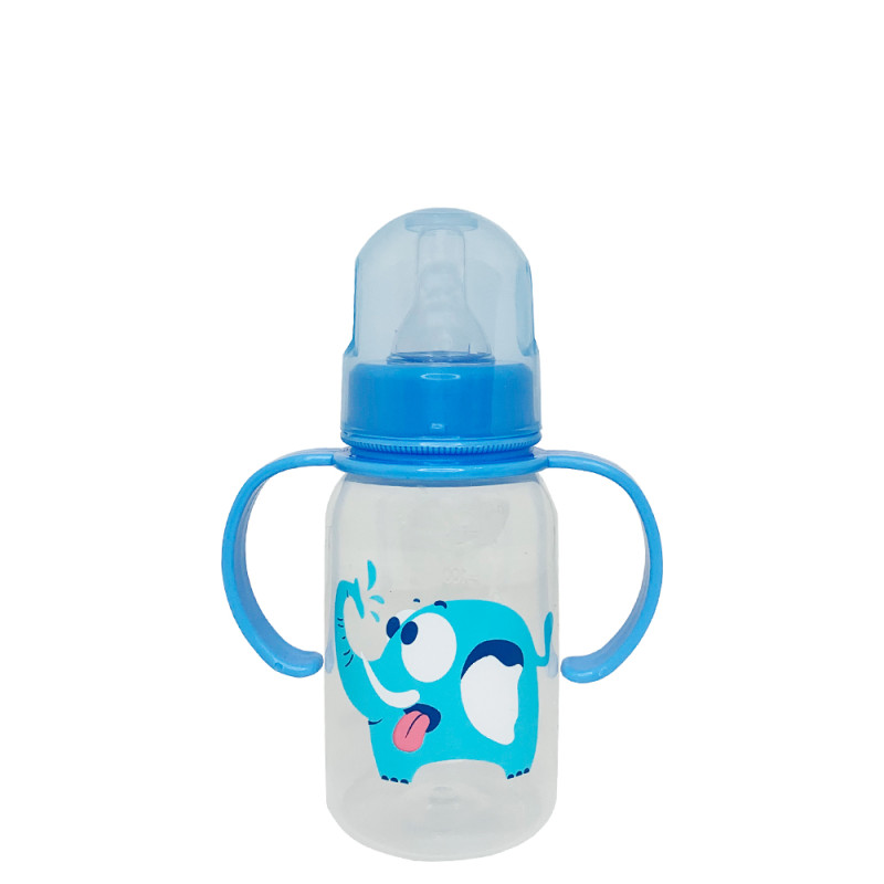 Бутылочка пластиковая с ручками, 150 мл синяя, в пак. 21*7см, ТМ MEGAZayka