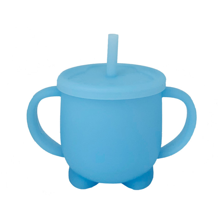 Силиконовая чашка-поилка, 200 мл блакитна, в пак. 11*11*8см, ТМ MEGAZayka