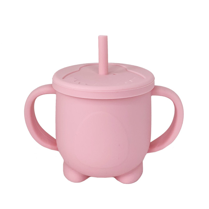 Силиконовая чашка-поилка, 200 мл розовая, в кор. 11*11*8см, ТМ MEGAZayka