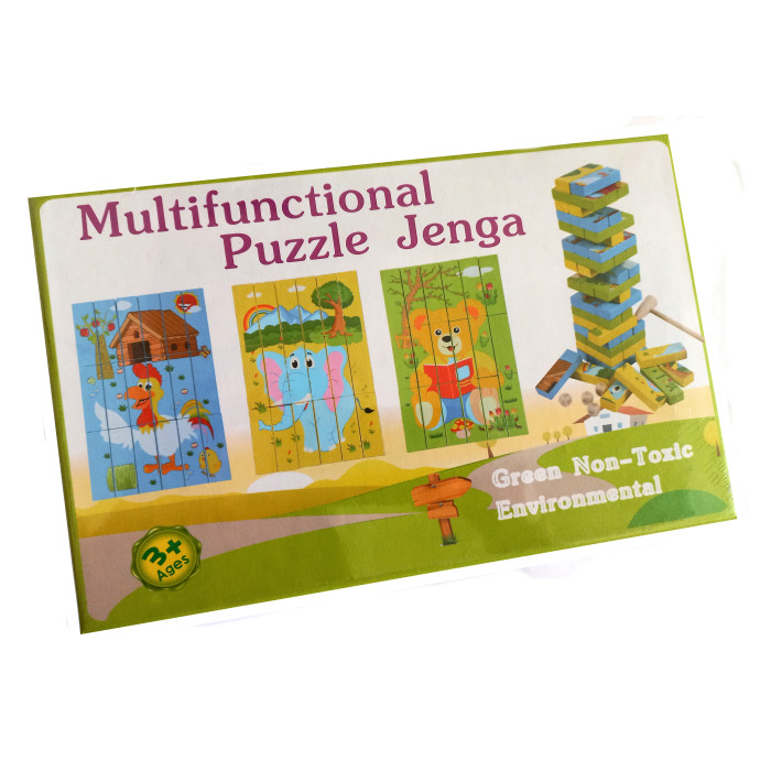 Деревянная джанга-пазл Multifunctional Puzzle Jenga, в кор. 25*16*4см, ТМ Стратег, Украина