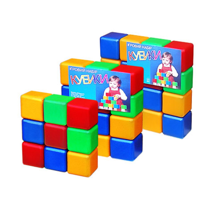 Кубики цветные, 16 кубиков, пак. 23,5*23,5*5,8см, ТМ M-toys, Украина (20шт)