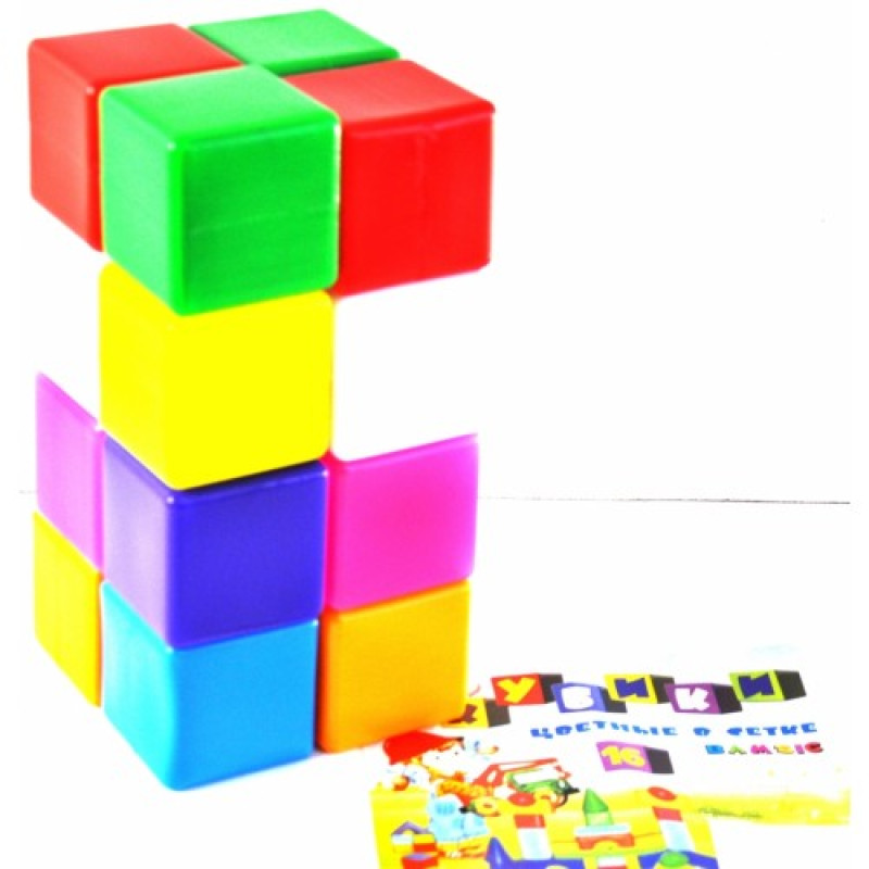 Кубик цветной, 16 дет., в сетке 32*16*16см, ТМ BAMSIC, Украина (6шт)