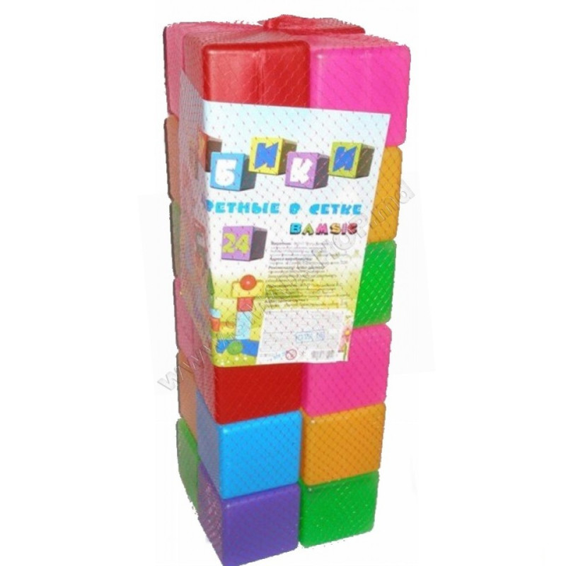 Кубик цветной, 24 дет., в сетке 48*15*16см, ТМ BAMSIC, Украина (4шт)