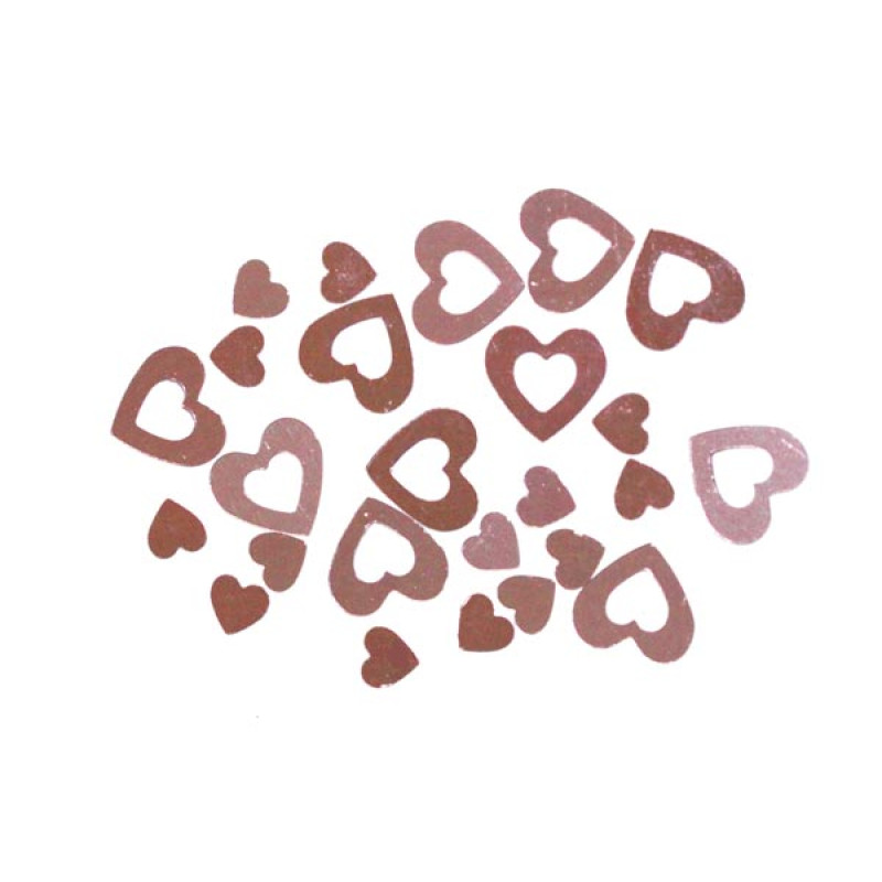 Декоративные сердечки, блестящие 15 мм, 0,5 кг розовые