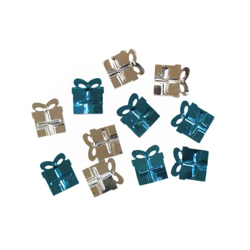 Декоративные блестящие подарки №2, 0,5 кг голубой+серебро Kidis