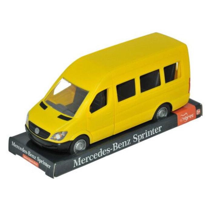 Автомобиль Mercedes-Benz Sprinter, пассажирский, желтый, на планш. 12*28*10см, TM Wader