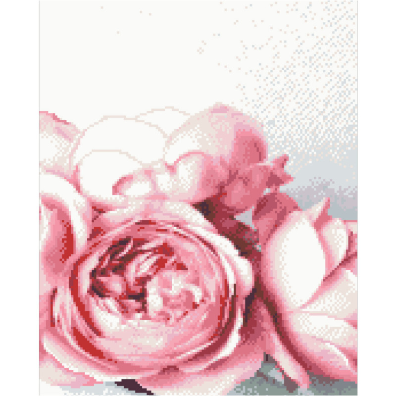 Алмазная мозаика Розовые пионы 40х50см круглые камни-стразы, в кор. 51*43*3см, ТМ Стратег, Украина