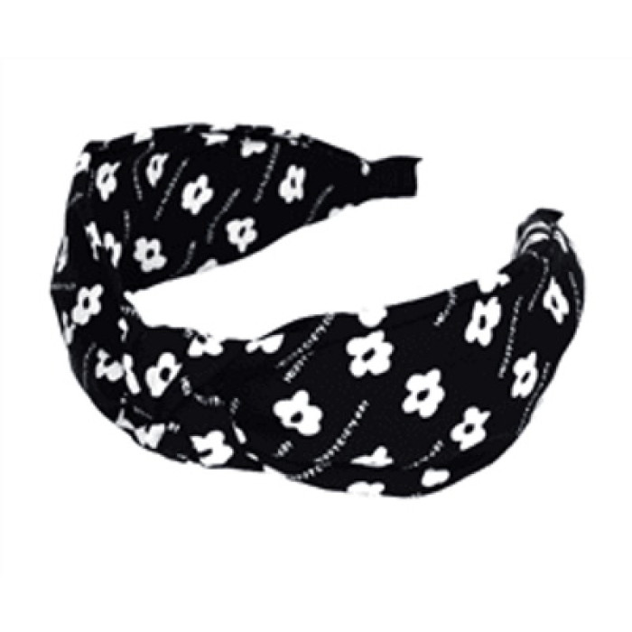 Ободок-чалма для волос с логотипом черный, в пак. 18*17см (1 шт)