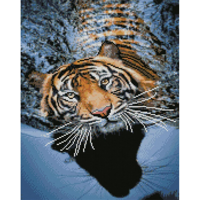 Алмазная мозаика Тигр на отдыхе, 40х50см круглые камни-стразы, в кор. 51*43*3см, ТМ Стратег, Украина