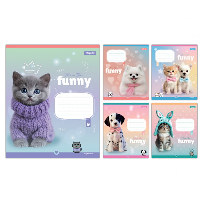А5/12 кл. 1B Funny Pets, зошит учнівський шкільний, ціна за 25 шт. //