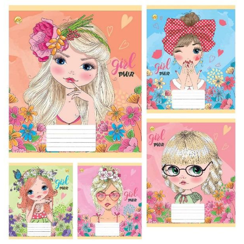 Зошит 12 арк.клітинка Тверда 41113 GIRL, 25 шт. в уп. /600/, 5к. Зошит 12 арк.клітинка Тверда 41113 GIRL, 25 шт. в уп. /600/, 5к.