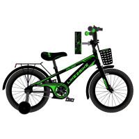 Велосипед дитячий 2-х коліс.18''  Like2bike Dark Rider, чорно-зелений, рама сталь, з дзвінком, руч.гальмо, збірка 75% /1/