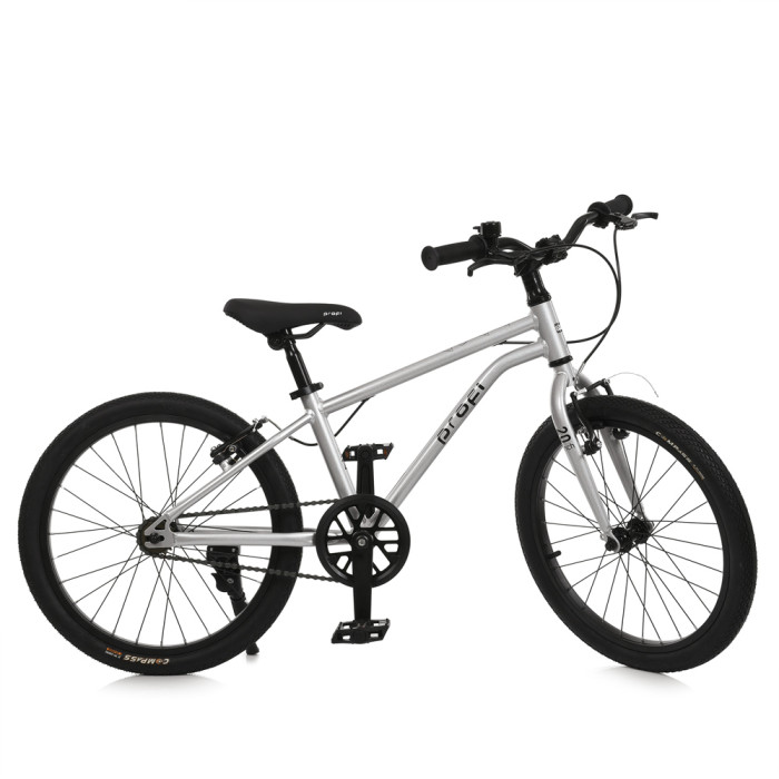 Велосипед дитячий 20д. PROF1 MB 20LIGHTY SILVER (1шт) LIGHTY,SKD85,алюм. рама,кермо, торм,обода,підніжка,сірий