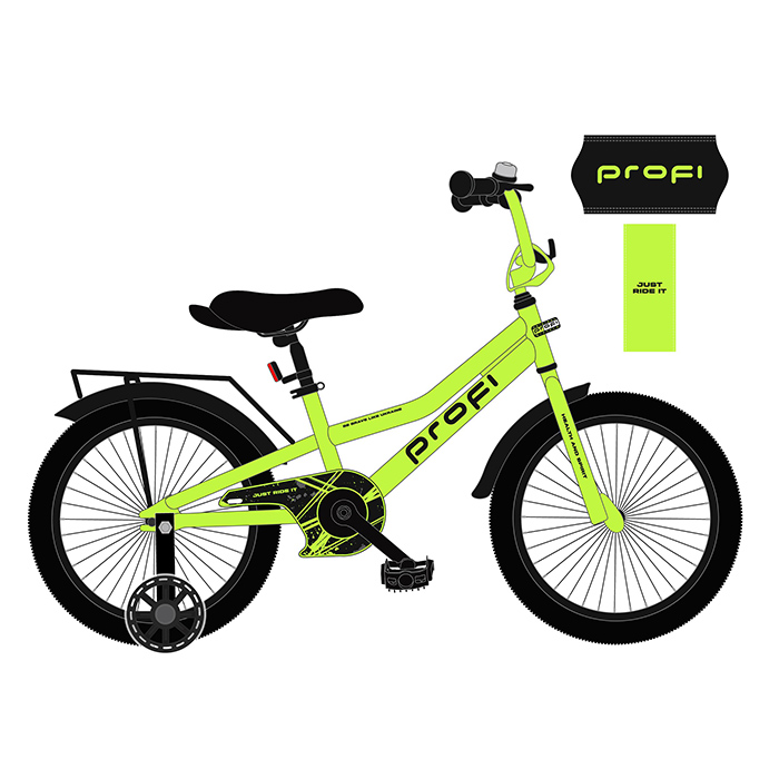 Велосипед дитячий PROF1 20д. MB 20013-1 (1шт) PRIME,SKD75,салатовий,зв,фонарь,багажник,подножка