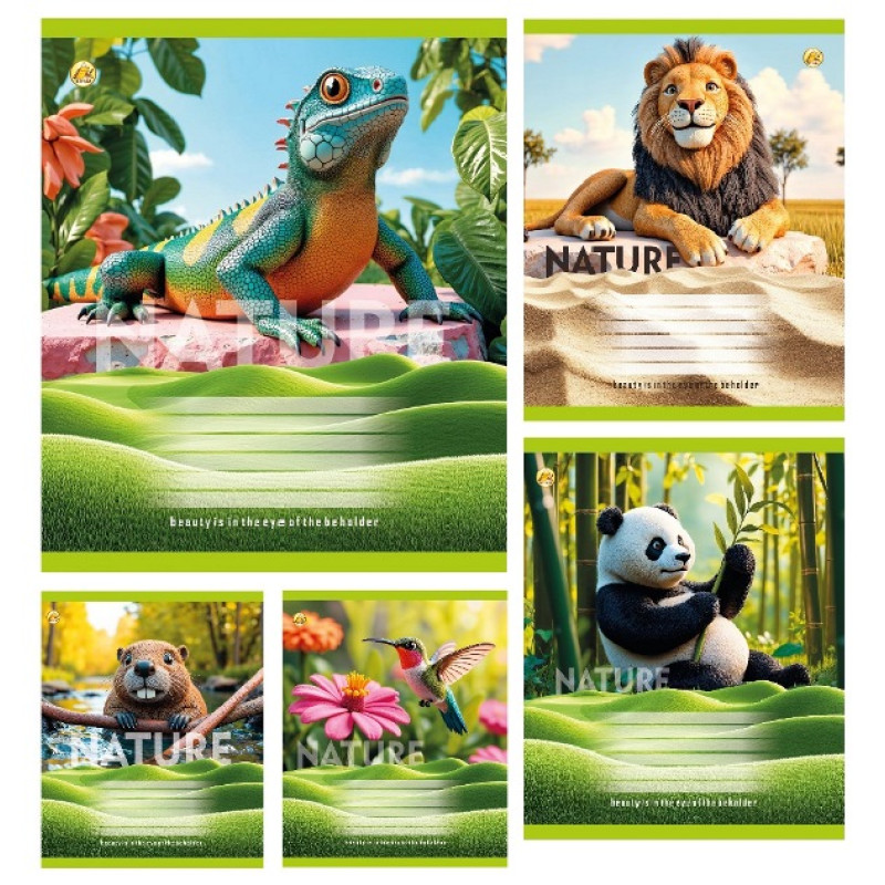 Зошит 24 арк.лінія Тверда 52304 Animals, 20/320, 5к. ціна за 20 шт.