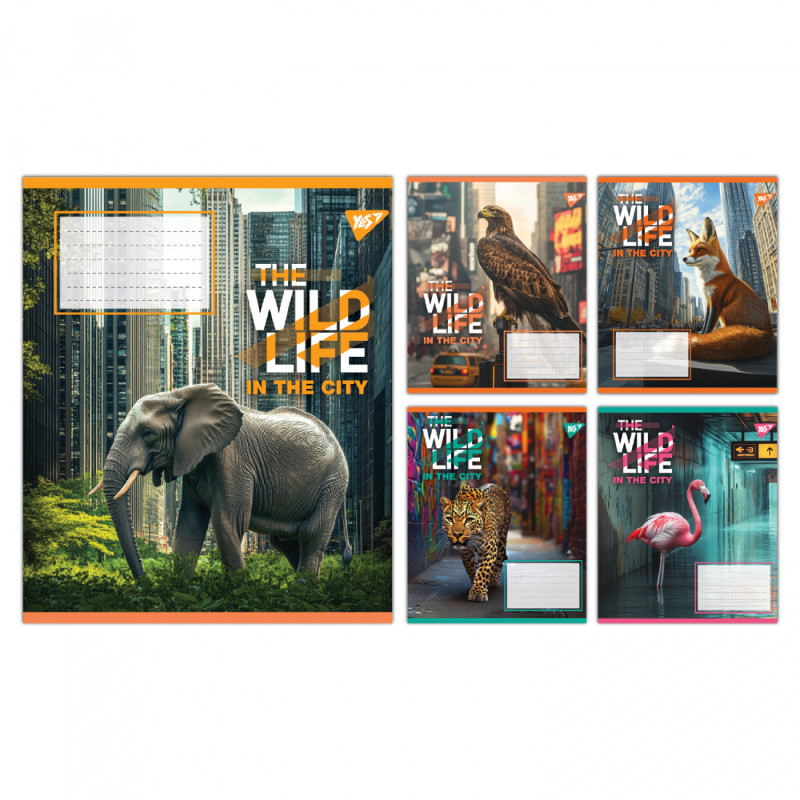 А5/24 кл. Yes The wild in the city, зошит учнівський шкільний, ціна за 20 шт. //