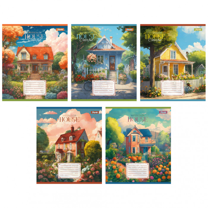 А5/24 лін. 1B House colorful, зошит учнів. 20 шт в уп. //