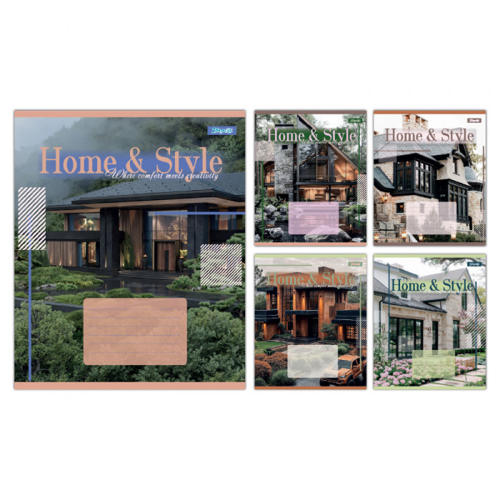 А5/24 кл. 1B Home & Style, зошит учнівський шкільний, ціна за 20 шт. //