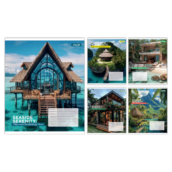 А5/48 лін. 1ВSeaside Serenity, зошит учнівський загальний, ціна за 10 шт. //