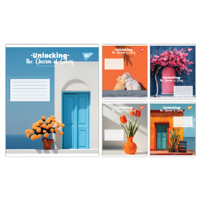 А5/48 лін. Yes Charm of Colors, зошит учнівський загальний, ціна за 10 шт. //