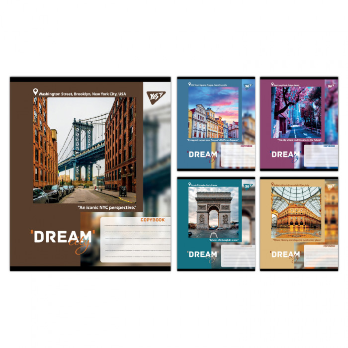 А5/48 лін. Yes Dream City, зошит учнівський загальний, ціна за 10 шт. //