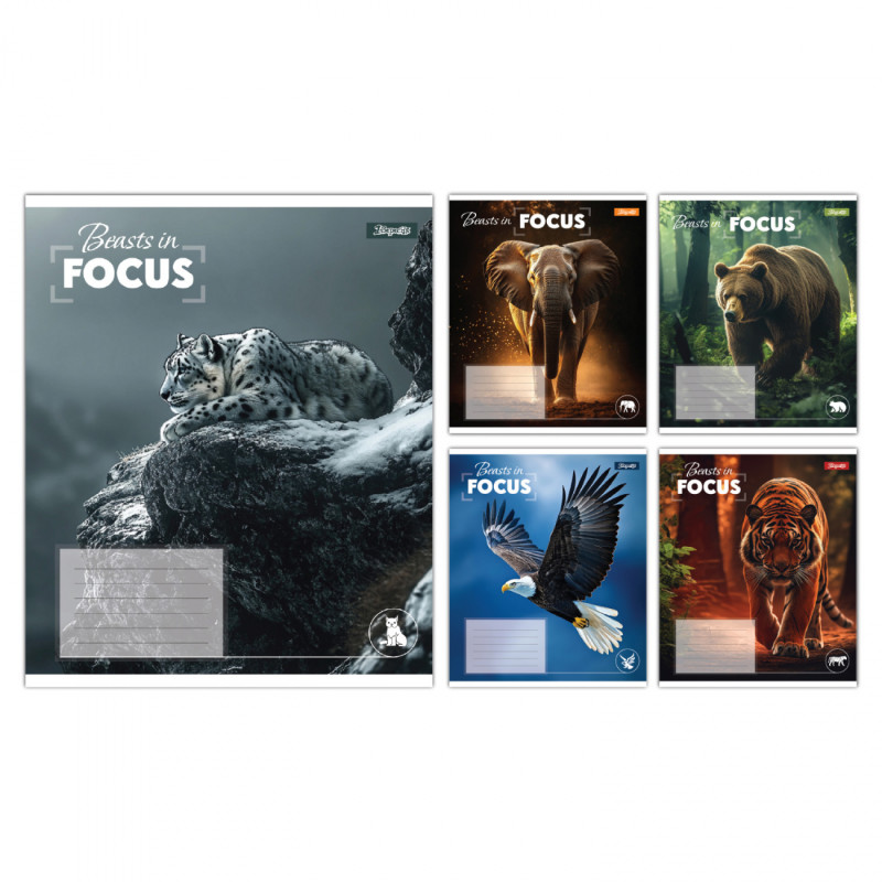 А5/48 лін. 1В Beasts in Focus, зошит учнівський загальний, ціна за 10 шт. //