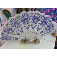 Аксесуар віяло блакитне мереживо 6 мікс /200/